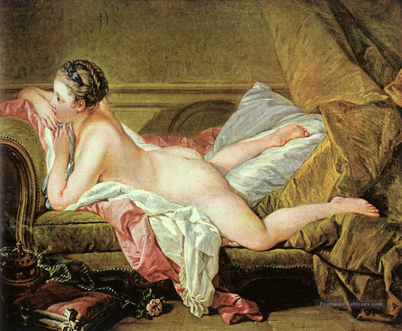 Nu sur un canapé Rococo François Boucher Peintures à l'huile